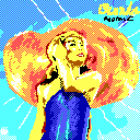 EGA rendering of the cover for Blondie - Atomic
