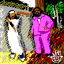 EGA rendering of the cover for Outkast - Ms. Jackson