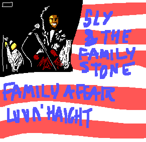 EGA rendering of the cover for Sly And The Family Stone - Family Affair