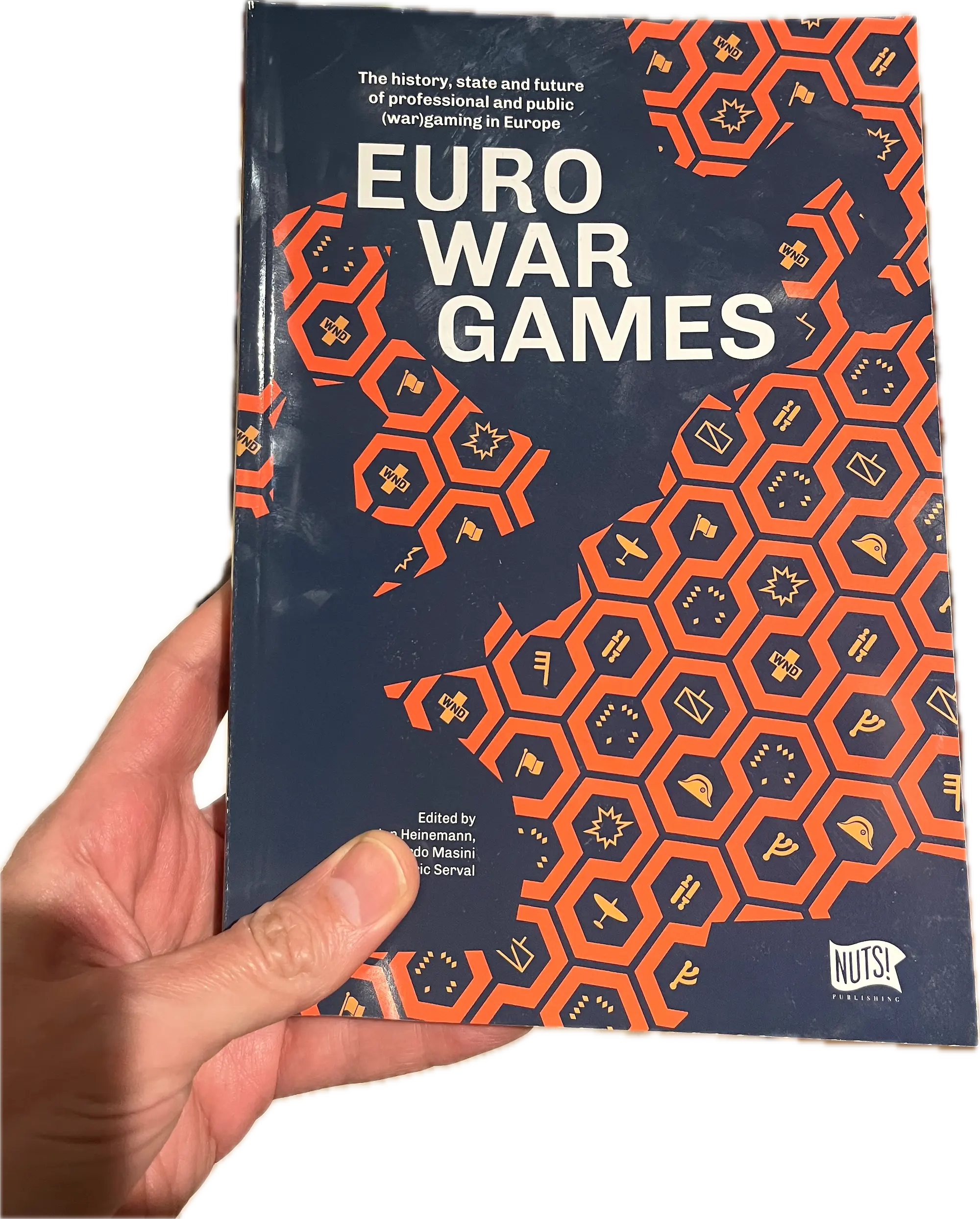 A hand holding a book, Euro Wargames