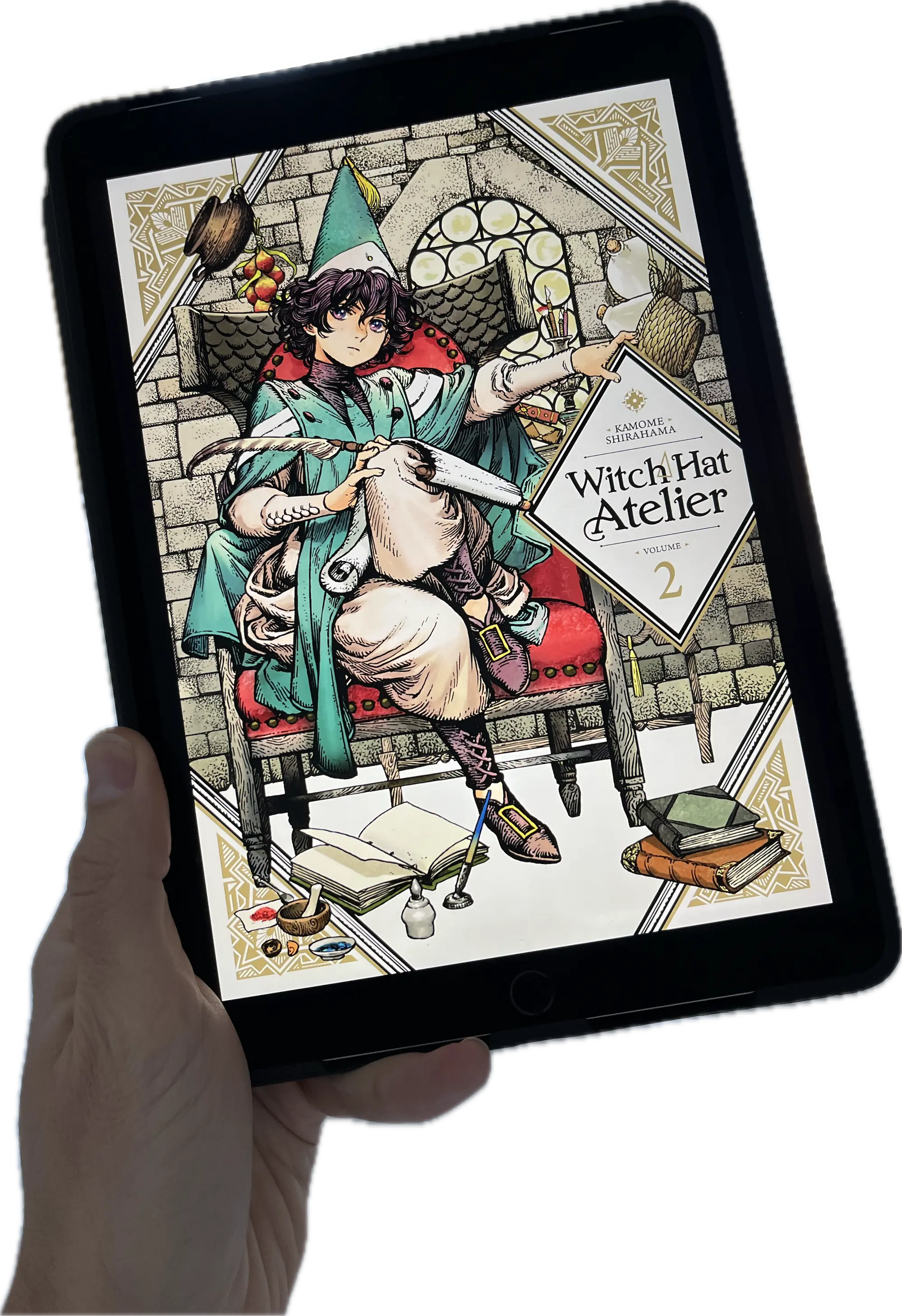 A hand holding a book, Witch Hat Atelier 2