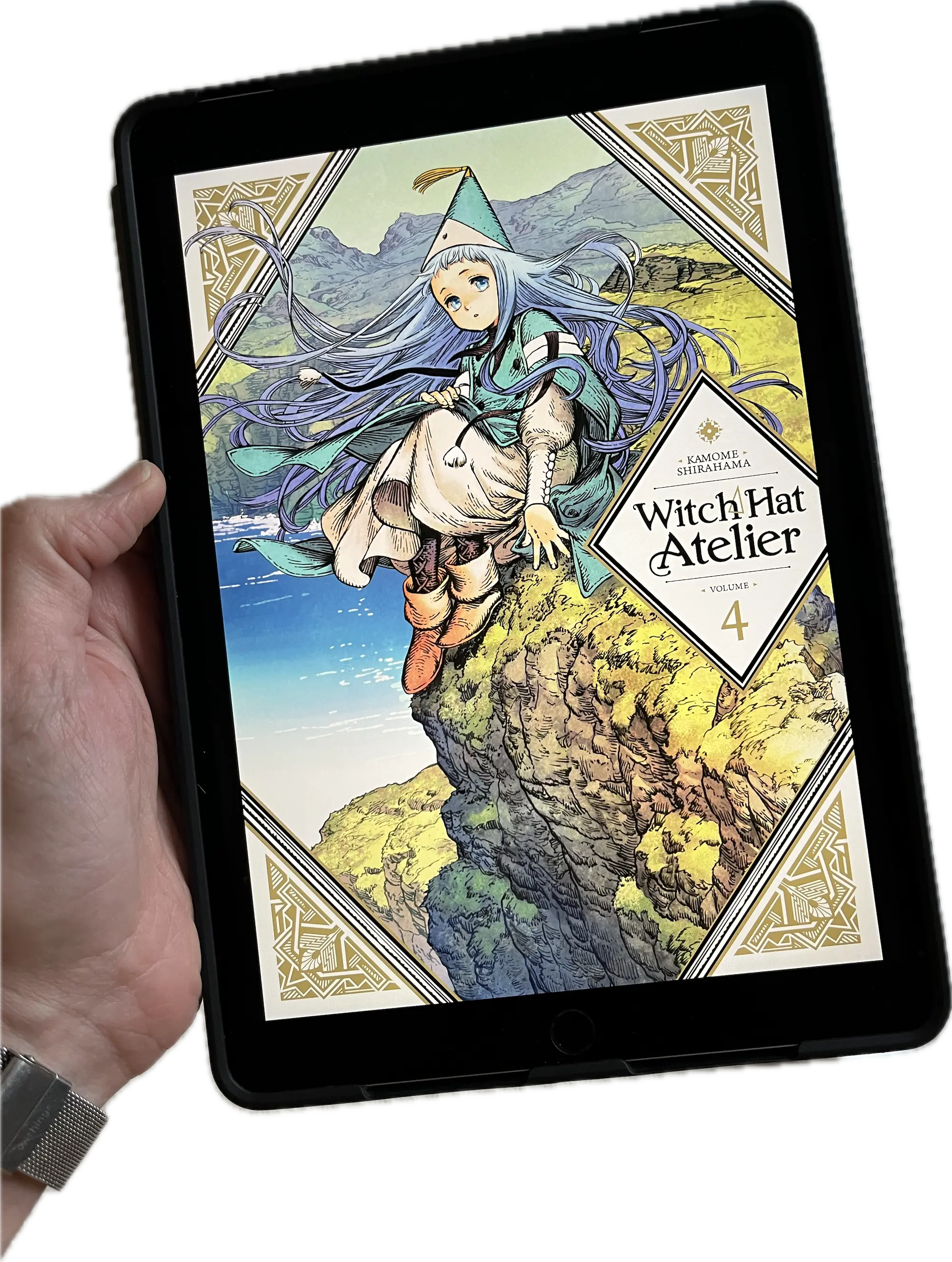 A hand holding a book, Witch Hat Atelier 4